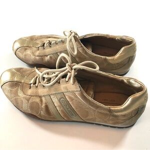 Coach Katelyn Gold, Y2K Vintage, Printed Logo Low Top Sneakers, Women’s 7, 2000s